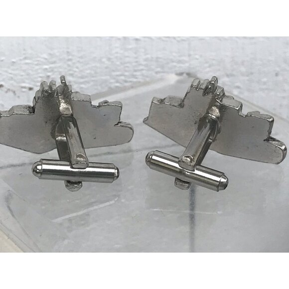 Vtg CATERPILLAR D7C BULLDOZER Tractor Advertising Machinery 80s Cuff Links DOZER - Picture 3 of 5